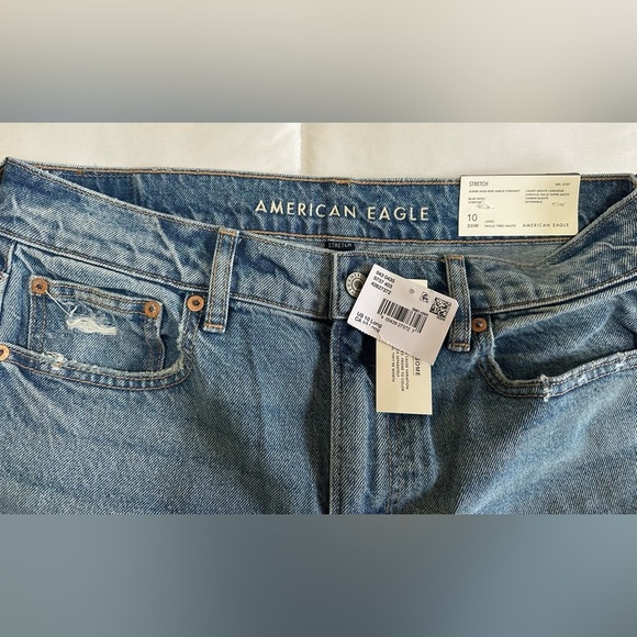 New American Eagle SUPER HIGH-RISE ANKLE STRAIGHT Sz 10 Long - Picture 3 of 8